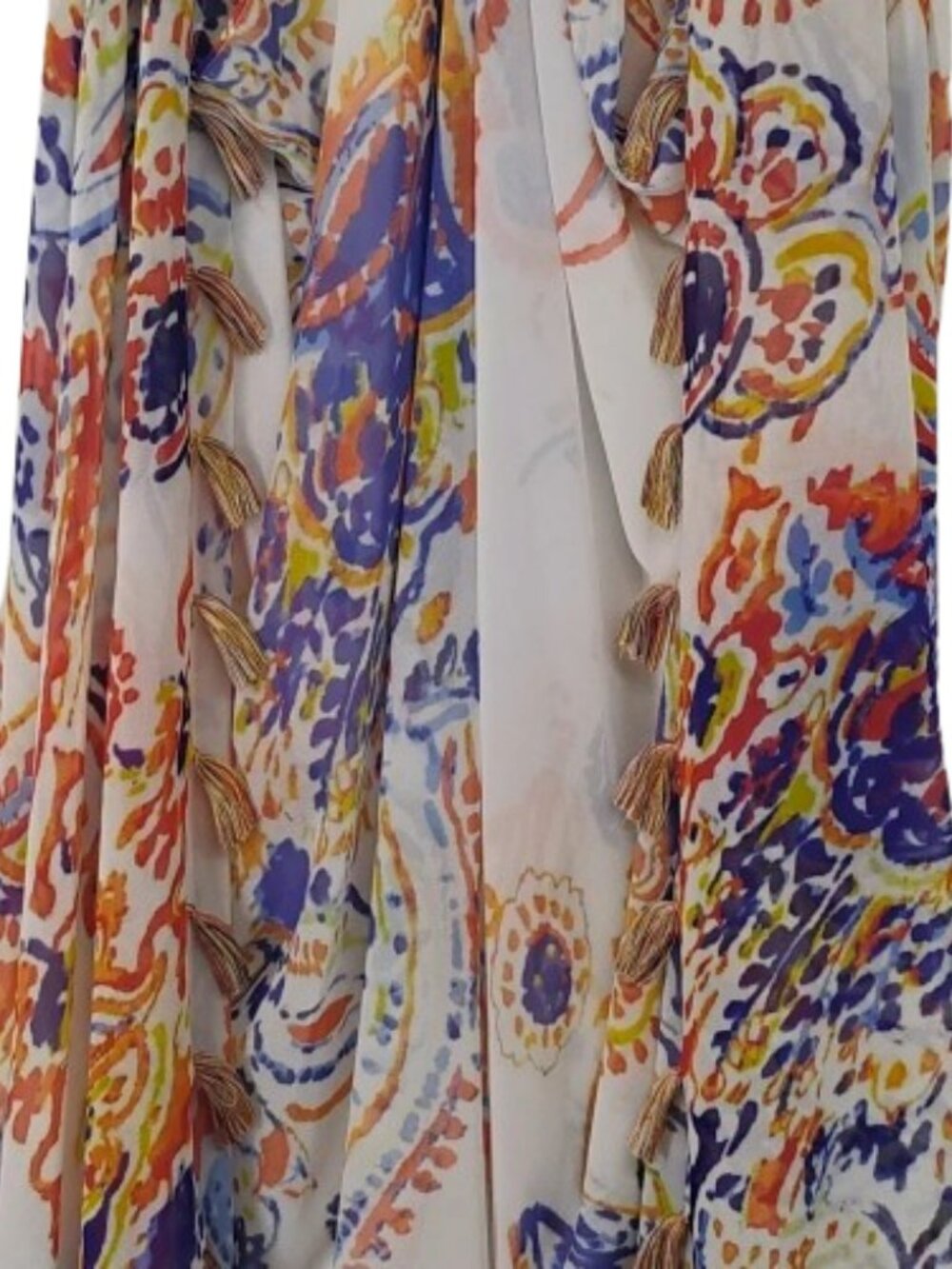 Colorful Sheer Vest with Tassels in Size Large. Preloved in Good Condition